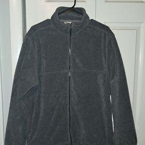 Gray Zip-Up Fleece Jacket